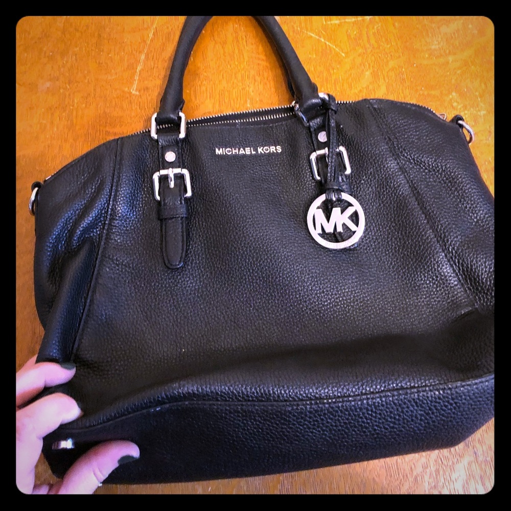 Michae Kors Ciara leather satchel in black